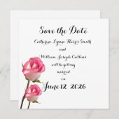 Trouwdag Rozen Save the Date Wo. Aankondigingen (Voorkant / Achterkant)