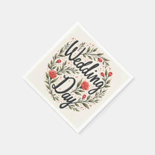 Trouwdag servet (Hoek)