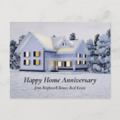 Trouwdag Thuis Winterhuis Sneeuw op Bomen Briefkaart (Voorkant)