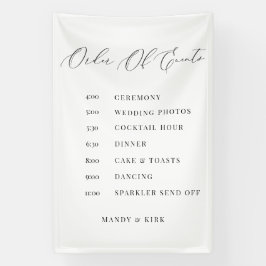 Trouwdag tijdschema Minimalistische 'Volgorde van Spandoek