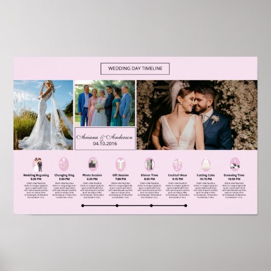 Trouwdag Tijdschema Sjabloon Poster (Voorkant)