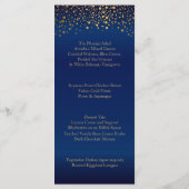 Trouwdag Trendy Gold Stippen op Navy Blue -Menu Programmakaart (Achterkant)