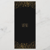 Trouwdag Trendy Gouden Stippen en Zwart Menu (Achterkant)