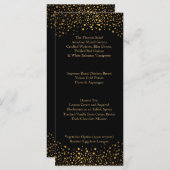 Trouwdag Trendy Gouden Stippen en Zwart Menu (Voorkant / Achterkant)