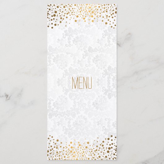 Trouwdag Trendy Gouden Stippen - Menu (Achterkant)