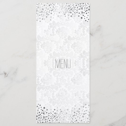 Trouwdag Trendy Silver Stippen Menu (Achterkant)
