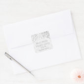 Trouwdag Trendy Silver Stippen | personaliseren Vierkante Sticker (Envelop)