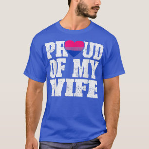 Trouwdag trots op mijn vrouw biseksueel vlag t-shirt