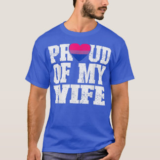 Trouwdag trots op mijn vrouw biseksueel vlag  t-shirt