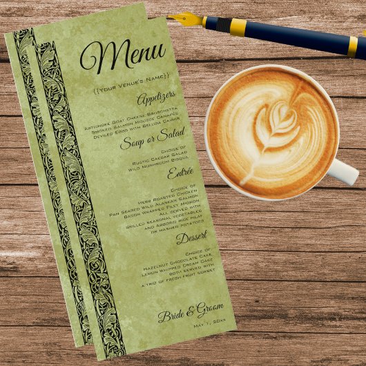 Trouwdag uit het verleden, Victoriaanse bloem bloe Menu