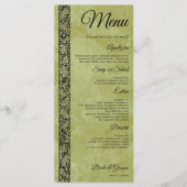 Trouwdag uit het verleden, Victoriaanse bloem bloe Menu (Voorkant)