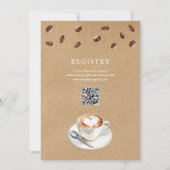 Trouwdag uitnodiging Love Is Brewing Coffee QR Cod (Achterkant)