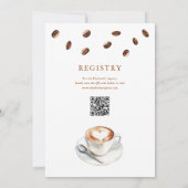 Trouwdag uitnodiging Love Is Brewing Coffee QR Cod (Achterkant)