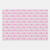 Trouwdag Valentijnsdag Roze Witte Glitter Harten Inpakpapier Vel (Voorkant 3)