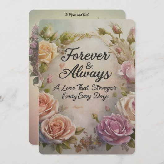 Trouwdag van ouders kaart (Voorkant / Achterkant)