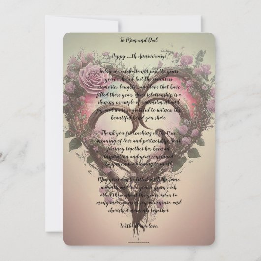 Trouwdag van ouders kaart (Achterkant)