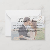 Trouwdag vervaagde foto chic bedankt notitiekaartje (Voorkant)