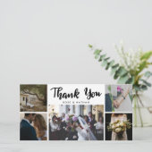 Trouwdag Vijf Foto's Bedankt Script (Staand voorkant)