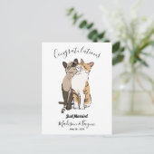 Trouwdag voor malle katten  briefkaart (Staand voorkant)
