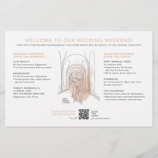 Trouwdag Welkomstkaart Kaart - voor JUNI (Voorkant)