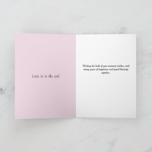 Trouwdag wensen roze gele roos kaart (Binnen)