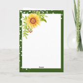 Trouwdag Zonnebloem Groen Gefeliciteerd Kaart (Achterkant)