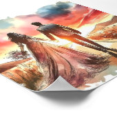 Trouwdag Zonsondergang Poster (Hoek)