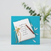 trouwdagboek met madeliefje en pen kaart (Staand voorkant)