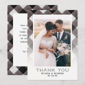 Trouwdagfoto en boerderijcontrole Plaid Bedankkaart (Voorkant / Achterkant)