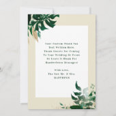 Trouwdagfotografie Tropisch blad foto Bedankkaart (Achterkant)