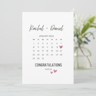 Trouwdagkaart, Op uw trouwdag kaart, Kalenders Save The Date