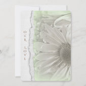 trouwdagmaaltijd in zacht groen met gedraaide papi kaart (Voorkant)