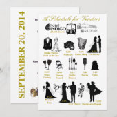 Trouwdagplanning voor leveranciers kaart (Voorkant / Achterkant)