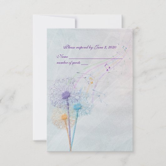 trouwdandelion en muziek RSVP (Voorkant)