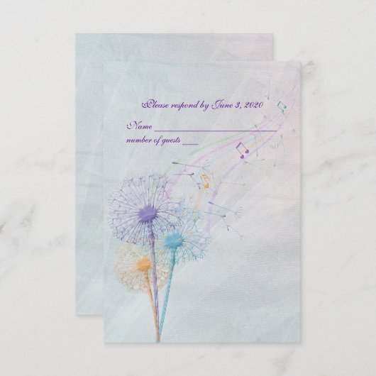 trouwdandelion en muziek RSVP (Voorkant / Achterkant)