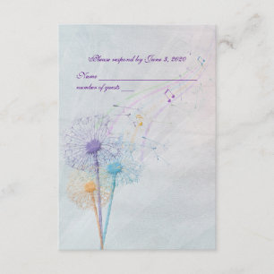 trouwdandelion en muziek RSVP Kaartje