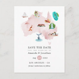 Trouwdatum Australië Save the Date Aankondigingskaart