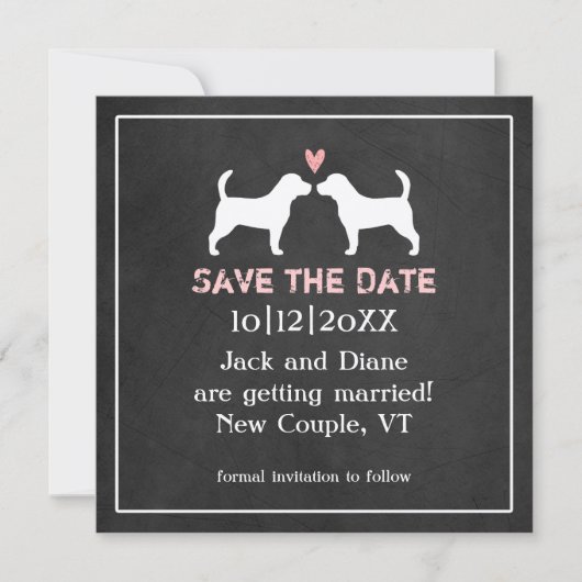 Trouwdatum Beagle Save the Date (Voorkant)