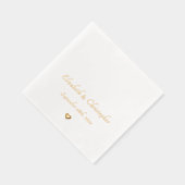 Trouwdatum Bruid Groom Monogram Party Cocktail Folie Servetten (Rechts)