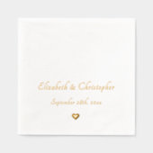 Trouwdatum Bruid Groom Monogram Party Cocktail Folie Servetten (Voorkant)