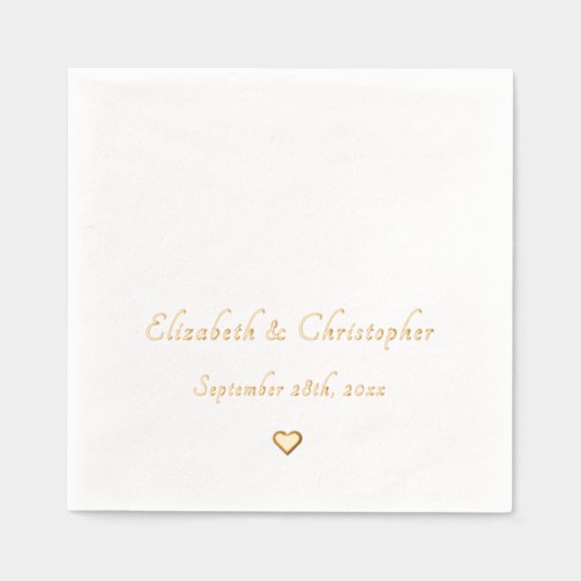 Trouwdatum Bruid Groom Monogram Party Cocktail Folie Servetten (Voorkant)