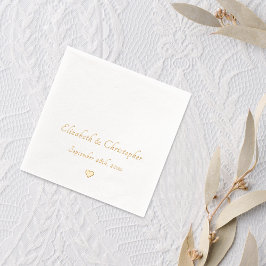 Trouwdatum Bruid Groom Monogram Party Cocktail Folie Servetten