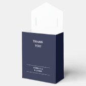 Trouwdatum bruiloft Navy Blauw Minimalistisch Bedankdoosjes (Geopend)