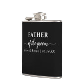 Trouwdatum en namen Zwart Vader van de bruidegom Heupfles (Links)