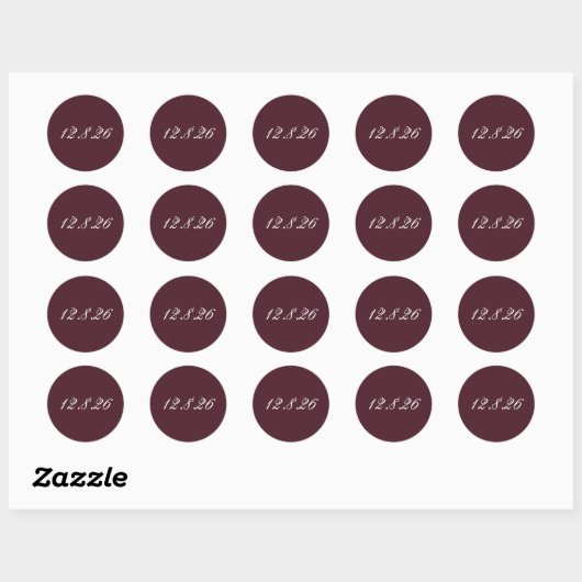 Trouwdatum Envelop Sluitzegels Ronde Sticker (Vel)