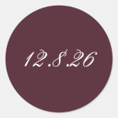 Trouwdatum Envelop Sluitzegels Ronde Sticker (Voorkant)