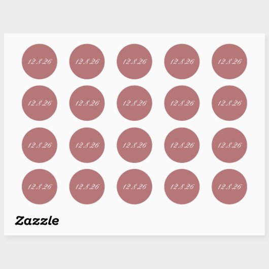 Trouwdatum Envelop Sluitzegels Ronde Sticker (Vel)