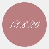 Trouwdatum Envelop Sluitzegels Ronde Sticker (Voorkant)