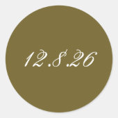 Trouwdatum Envelop Sluitzegels Ronde Sticker (Voorkant)