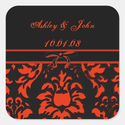 Trouwdatum - - - Gepersonaliseerd Vierkante Sticker (Voorkant)